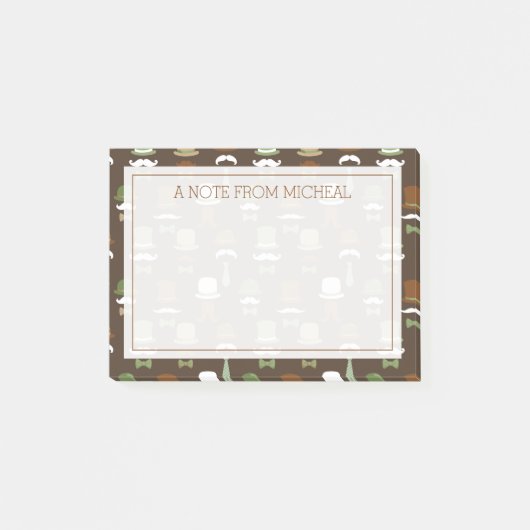 Jouw tekst | Top Hat Mustache Post-it® Notes (Voorkant)