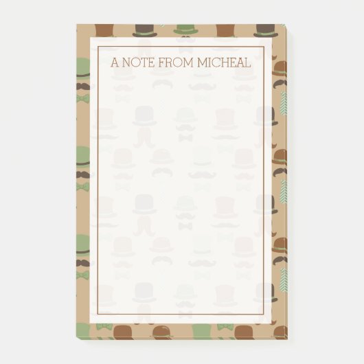 Jouw tekst | Top Hat Mustache Post-it® Notes (Voorkant)