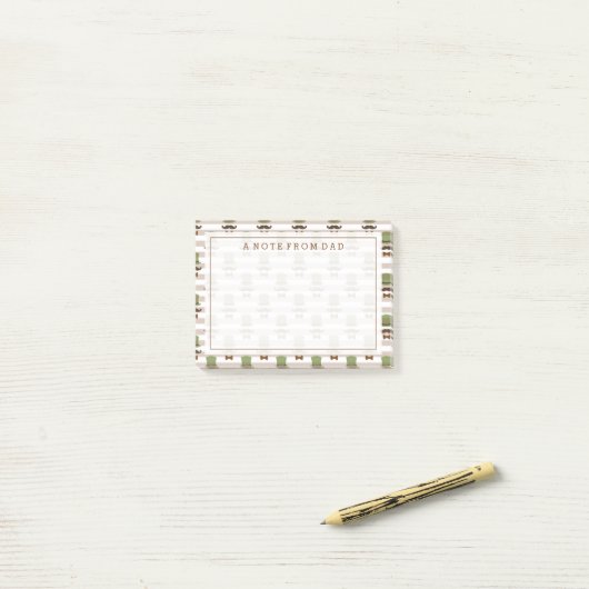 Jouw tekst | Top Hat Mustache Post-it® Notes (Op bureau)