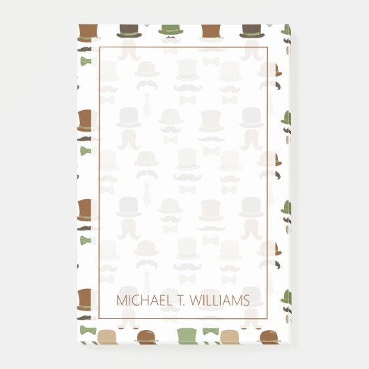 Jouw tekst | Top Hat Mustache Post-it® Notes (Voorkant)