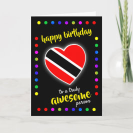 Jouw tekst Trinidad Flag Heart HAPPY BIRTHDAY-KAAR Bedankkaart