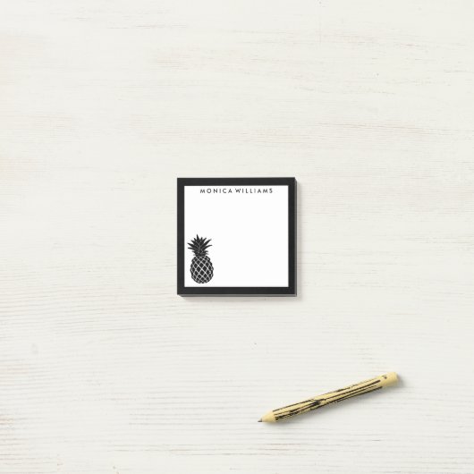 Jouw tekst | Tropische anananas Post-it® Notes (Op bureau)