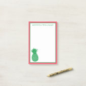Jouw tekst | Tropische anananas Post-it® Notes (Op bureau)