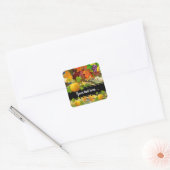Jouw tekst van kleurrijke Herfst Vierkante Sticker (Envelop)
