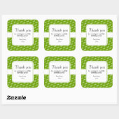 Jouw tekst: Verjaardagsnummerpatroon groen/wit Vierkante Sticker (Vel)