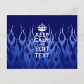Jouw tekst voor "Keep Calm on Blue Racing Flames" Briefkaart (Voorkant)