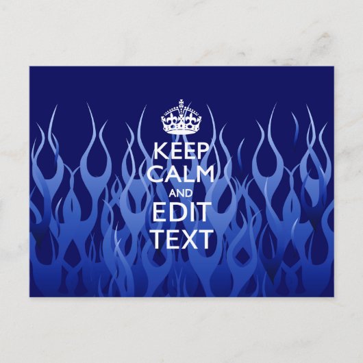 Jouw tekst voor "Keep Calm on Blue Racing Flames" Briefkaart (Voorkant)