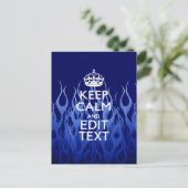 Jouw tekst voor "Keep Calm on Blue Racing Flames" Briefkaart (Staand voorkant)
