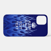 Jouw tekst voor "Keep Calm on Blue Racing Flames" Case-Mate iPhone Case (Achterkant (horizontaal))