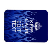Jouw tekst voor "Keep Calm on Blue Racing Flames" Magneet (Horizontaal)