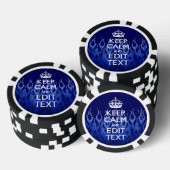 Jouw tekst voor "Keep Calm on Blue Racing Flames" Poker Chips (Opstapeling)
