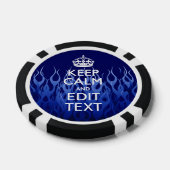 Jouw tekst voor "Keep Calm on Blue Racing Flames" Poker Chips (Enkel)