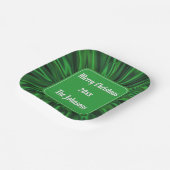 Jouw tekst: "Vrolijk Kerstfeest" Groen Roestvrij S Papieren Bordje (Gebogen)