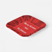 Jouw tekst: "Vrolijk kerstfeest" Rood grafisch sat Papieren Bordje (Gebogen)