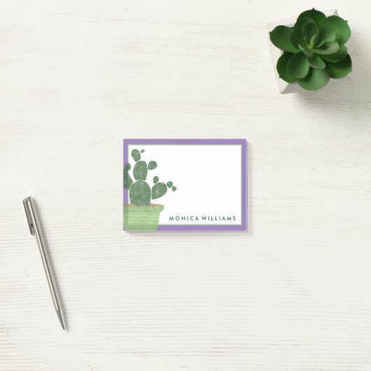 Jouw tekst | Waterverf Succulente Cactus Post-it® Notes (Kantoor)
