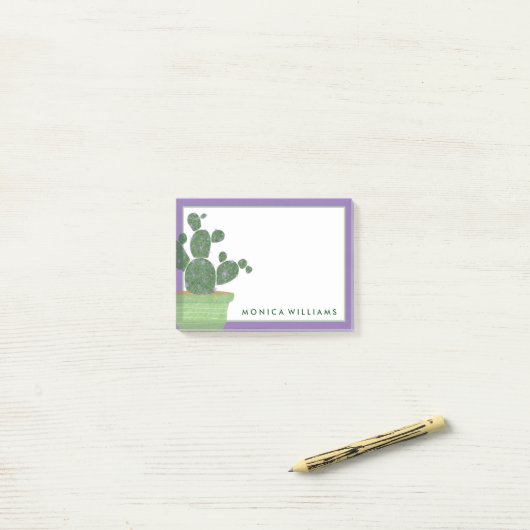 Jouw tekst | Waterverf Succulente Cactus Post-it® Notes (Op bureau)