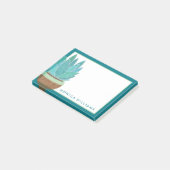 Jouw tekst | Waterverf Succulente Cactus Post-it® Notes (Schuin)