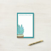 Jouw tekst | Waterverf Succulente Cactus Post-it® Notes (Op bureau)