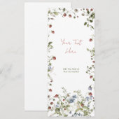 Jouw tekst Wildflower Waterverf Baby shower Kaart (Voorkant / Achterkant)