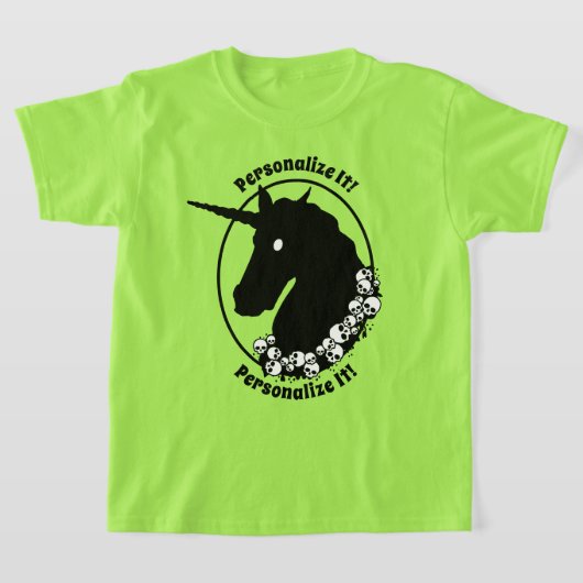 JOUW TEKST Zombie Unicorn T-Shirt (Laagn)