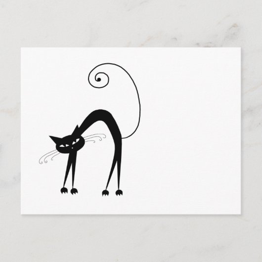 Jouw tekst - zwart kattenpersonage Pose 2 Briefkaart (Voorkant)