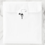 Jouw tekst - zwart kattenpersonage Pose 8 Poster Ronde Sticker (Tas)