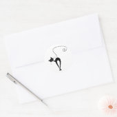 Jouw tekst - zwart kattenpersonage Pose 8 Poster Ronde Sticker (Envelop)