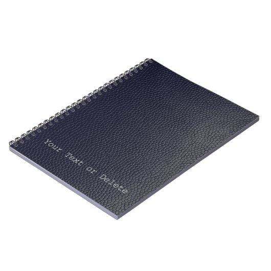 Jouw tekst zwart leder/huidpatroon notitieboek (Linkerzijde)