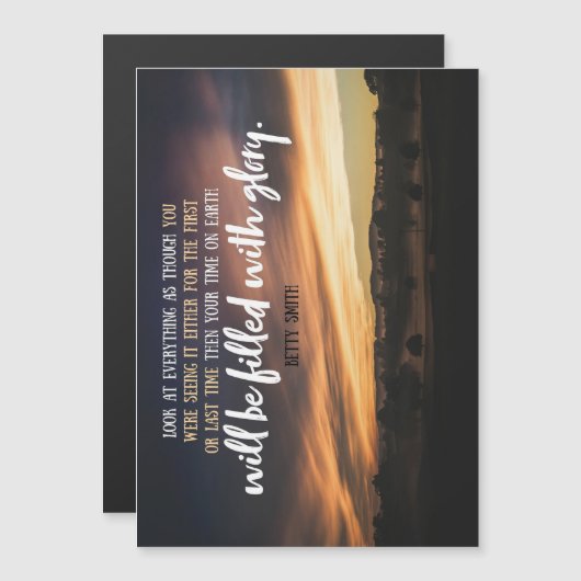 Jouw tijd op aarde magnetische uitnodiging (Voorkant / Achterkant)