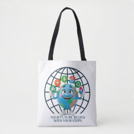 Jouw Toekomst Jouw Stappen Dag van de Aarde Tote Bag