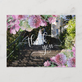 Jouw trouwfoto Wilde bloemen Confetti Dank je wel Briefkaart