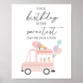 Jouw verjaardag is de jongste dag van de ijskreet. poster (Voorkant)