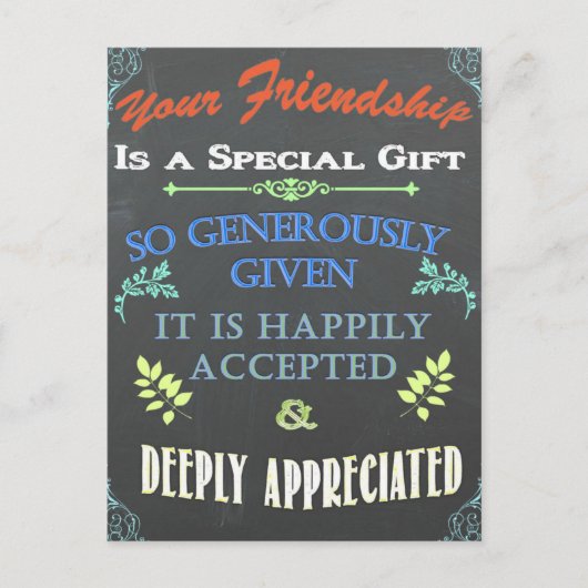 Jouw Vriendschap Chalkboard Kaart (Voorkant)