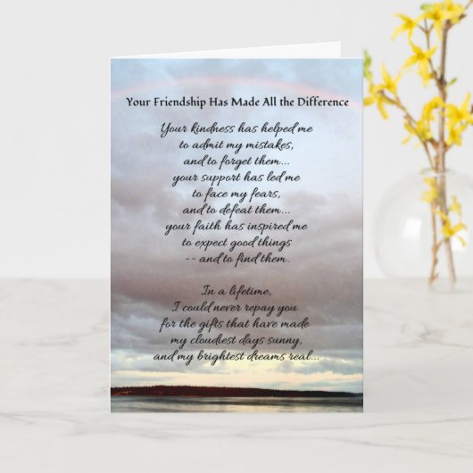 Jouw vriendschap... kaart (Gele Bloem)