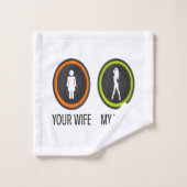 Jouw vrouw mijn vrouw bad handdoek (Wasdoekje)