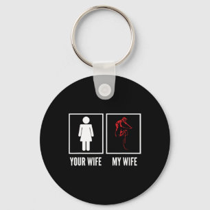 Jouw Vrouw Mijn Vrouw Biker Wielrenner Mountainbik Sleutelhanger