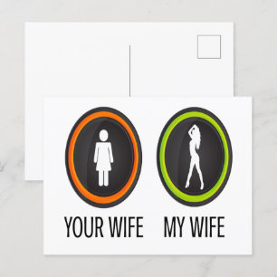 Jouw vrouw mijn vrouw briefkaart