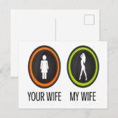Jouw vrouw mijn vrouw briefkaart (Voorkant / Achterkant)