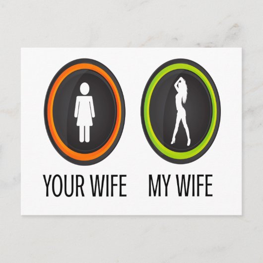 Jouw vrouw mijn vrouw briefkaart (Voorkant)