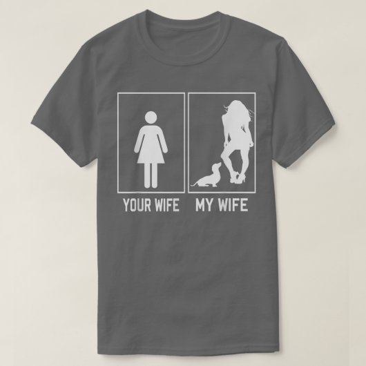 Jouw vrouw mijn vrouw Dachshund grappigte voor man T-shirt (Design voorkant)
