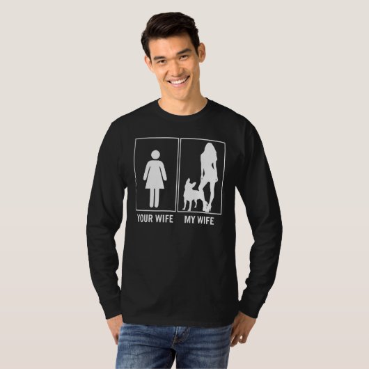 Jouw vrouw mijn vrouw Franse Bulldog T-shirt (Voorkant volledig)