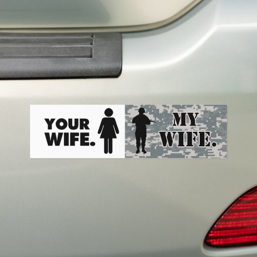 Jouw vrouw Mijn vrouw Militaire echtgenoot Bumpersticker (Op auto)