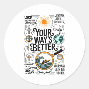 Jouw Weg Is Beter Spreuken 16_9 Faith Apparel  Ronde Sticker