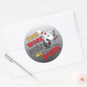Jouw werk gooit me over de kop ronde sticker (Envelop)