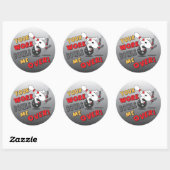 Jouw werk gooit me over de kop ronde sticker (Vel)