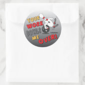 Jouw werk gooit me over de kop ronde sticker (Tas)