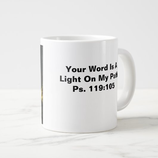 Jouw woord is een licht op mijn pad jumbo Mok (Voorkant rechts)