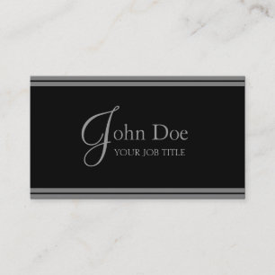 JouwJobTitle! Elegant Black/Silver Stripes Visitekaartje