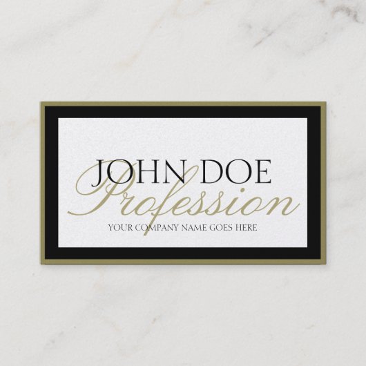 JouwJobTitle! Gold Border/ script Visitekaartje (Voorkant)