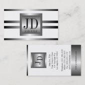 JouwJobTitle Silver Metallic Visitekaartje (Voorkant / Achterkant)